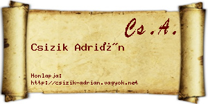 Csizik Adrián névjegykártya